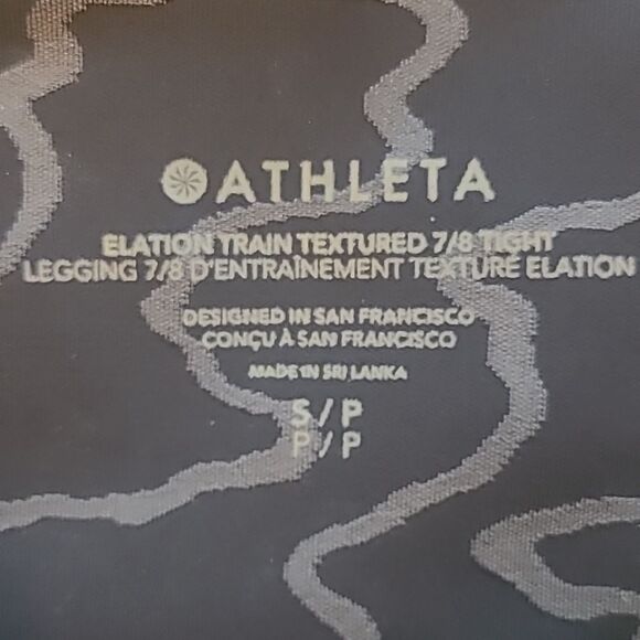 ATHLETA Elation Train Textured 7/8 Tight  Black /Nightfall Size S/P - Picture 9 of 12